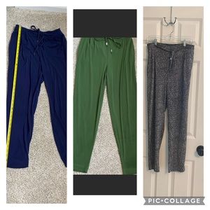3 Pant Bundle for you! Green Blue Black & White
